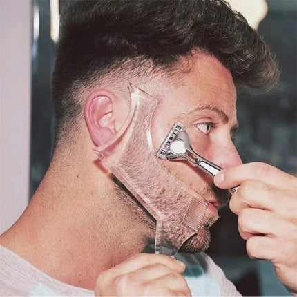 4-Pack Dual-Sided Beard Shaping Tool - Template Comb Set for Cheek, Neckline, and Jawline Grooming