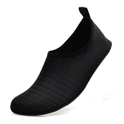 #44/45 Black Quick-Dry Aqua Beach Water Shoes for Men and Women - Slip-On Lightweight Breathable Barefoot Swim Socks