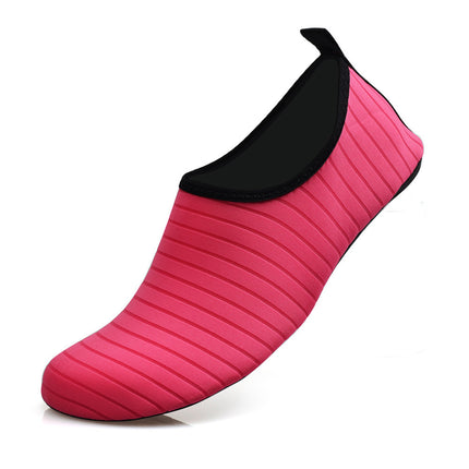 #42/43 Rose Red Quick-Dry Aqua Beach Water Shoes for Men and Women - Slip-On Lightweight Breathable Barefoot Swim Socks