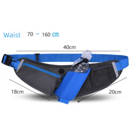 Green Adjustable Large Capacity Outdoor Sports Running Waist Pack(Waistline 70-160CM) - Multifunctional Marathon Pouch With Water Bottle Holder & Headphone Exit