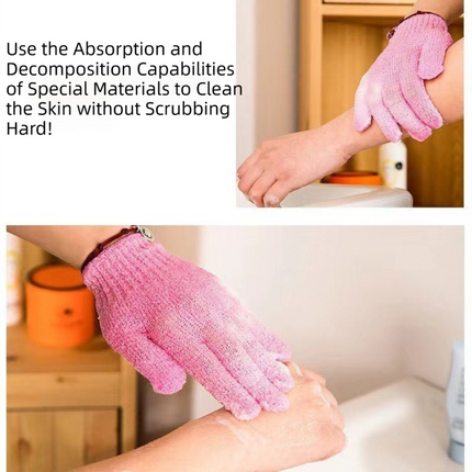 5-Pack Exfoliating Bath Mitts Set - Double-Sided & Gentle Scrubbing Gloves for Deep Skin Cleansing, Elastic Nylon Wristband