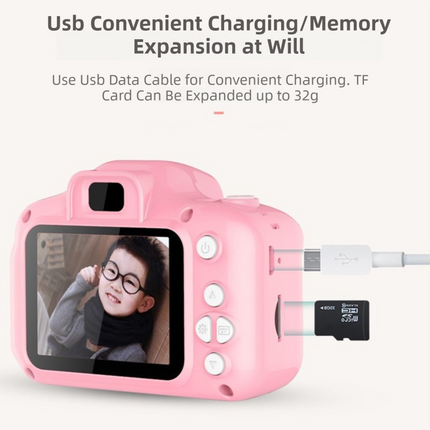 X2 Blue HD Dual Lens Kids Cat Digital Camera - Multi-Functions With 20MP Interpolation, Photo & Multiple Filters, 1080P Video and Game