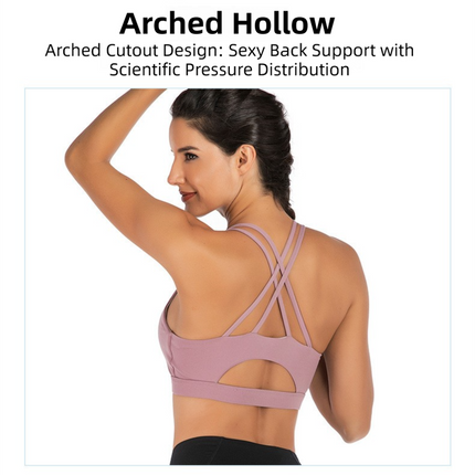 XXL Size Wine Red Elegant Sexy Criss-Cross Back Sports Bra for Women - High Support & Anti-Shock, Wire-Free Yoga Crop Top with X-Shape Fine Strap