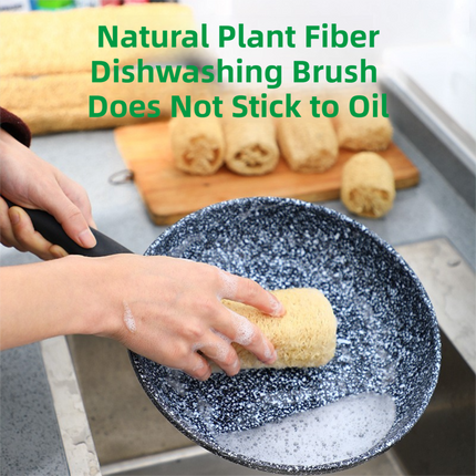 4-Pack Natural Loofah Sponge Scrubber (Oval Compressed Slice: 13x8CM) - Eco-Friendly Dual Use for Kitchen & Body