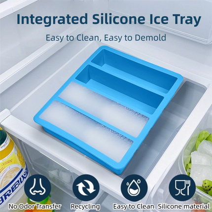 2-Packs Yellow Flexible 4-Grid Silicone Long Ice Cube Tray with Lid - Easy Release Reusable Mold for Narrow Bottles & Cocktails