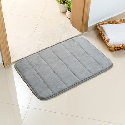 Grey Ultra-Absorbent Non-Slip Thickened Bath Mat(1.8x50x80CM) - Luxurious Durable Soft Floor Rug with Rubber Backing, Hand & Machine Washable Doormat for Bathroom & Entry