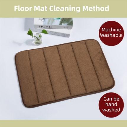 Khaki Ultra-Absorbent Non-Slip Thickened Bath Mat(1.8x40x60CM) - Luxurious Durable Soft Floor Rug with Rubber Backing, Hand & Machine Washable Doormat for Bathroom & Entry