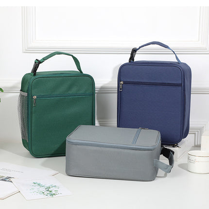 Black Insulated Lunch Bag with Shoulder Strap - Portable & Large Capacity Thermal Bento Tote