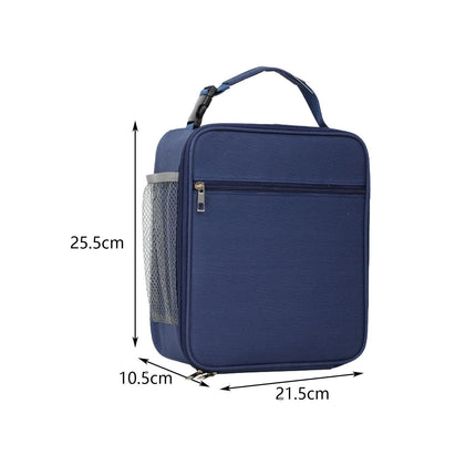 Black Insulated Lunch Bag with Shoulder Strap - Portable & Large Capacity Thermal Bento Tote