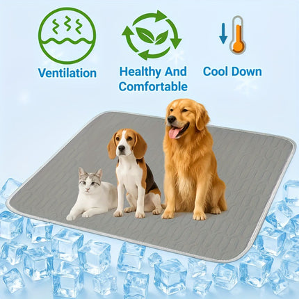 Blue Pet Summer Ice Silk Cooling Mat - Breathable Latex Sleep Pad for Dogs & Cats (40*30cm)