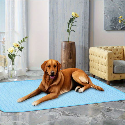 Blue Pet Summer Ice Silk Cooling Mat - Breathable Latex Sleep Pad for Dogs & Cats (40*30cm)