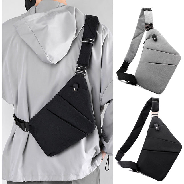 Green Anti-theft Crossbody Sling Bag for Men & Women - Slim, Lightweight Chest Shoulder Pack for Travel & Daily Commute