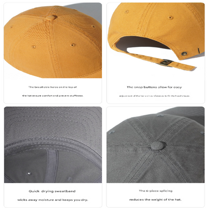 Wine red Premium Pure Cotton Quick-Dry Baseball Cap - Outdoor Sports & Camping Sun Hat, Adjustable Fit(54-62cm)