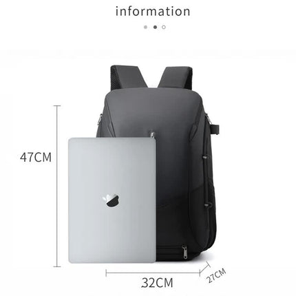 White and blue Multi-functional Sports Backpack for Men & Women - Waterproof Basketball, Badminton, Tennis & Soccer Bag with Shoe Compartment + Net