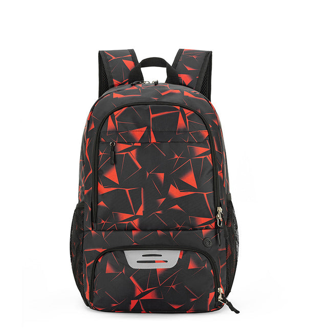 Red Sports Backpack with Separate Shoe & Ball Compartments - Waterproof Gym Bag for Basketball, Soccer, Travel & Daily Use