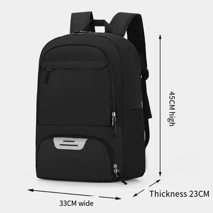 Black Sports Backpack with Separate Shoe & Ball Compartments - Waterproof Gym Bag for Basketball, Soccer, Travel & Daily Use