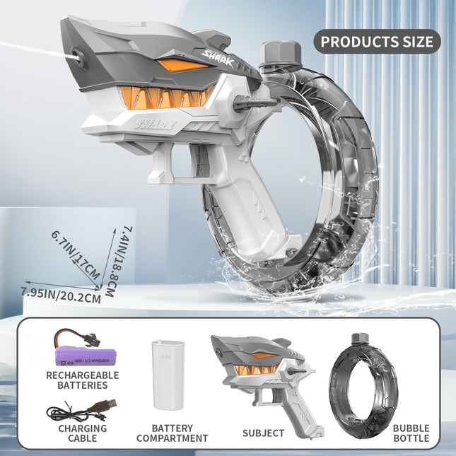 Grey Electric Shark Water Gun for Kids