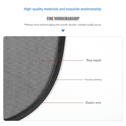 Black Universal Car Window Sun Shade Set - Mesh Fabric UV Protection(One hole-free rear gear + four hole-free side gears)