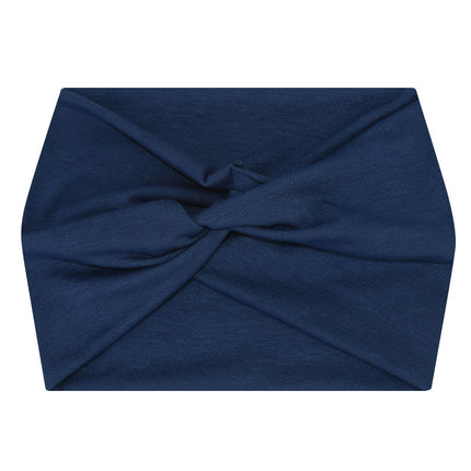 5-PCS Blue Women's Extra Wide Turban Headband - Elastic Yoga & Sports Hair Wrap