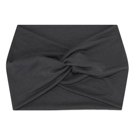 5-PCS Grey Women's Extra Wide Turban Headband - Elastic Yoga & Sports Hair Wrap