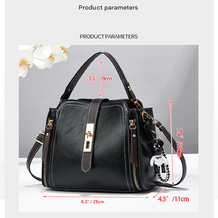 Red Fashion Women's Bucket Bag - Summer Crossbody Shoulder Handbag with Keychain