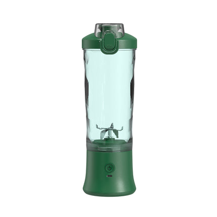 Green Portable Blender 600ml Personal Smoothie Maker USB Rechargeable Juicer Cup with 6 Stainless Steel Blades 4000mAh Battery for Gym Travel and Camping