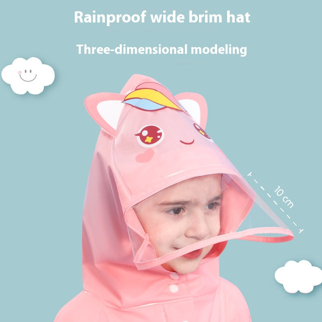 Blue astronaut  Kids Waterproof Raincoat with Expandable Backpack Slot Hooded Rain Jacket for Boys & Girls School & Outdoor(size:M)