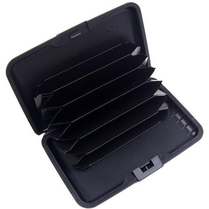 3-Pcs Blue Slim Aluminium Credit Card Holder RFID Blocking Wallet Hard Shell Case Business Card Organiser Lightweight Pocket Size for Everyday Use