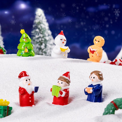 Red 5 Pack Accordion Miniature Christmas Figurines DIY Micro Landscape Decoration Accessories Cute Resin Ornaments for Holiday Crafts
