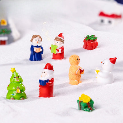 Yellow gingerbread man 5 Pack Miniature Christmas Figurines DIY Micro Landscape Decoration Accessories Cute Resin Ornaments for Holiday Crafts