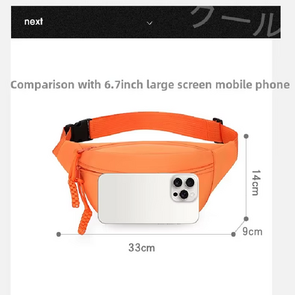 White Women's Fashion Crossbody Sling Bag Large Capacity Casual Shoulder Bag Waterproof Nylon Waist Pack for Travel Sports