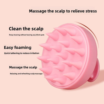 5-Pcs Purple Soft Scalp Massager Shampoo Brush with Detachable Bristles Handheld Hair Scrubber for Deep Cleaning and Head Massage