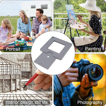 3-PCS Grey Portable Artist View Catcher Viewfinder Tool for Painting Composition and Colour Value Identification