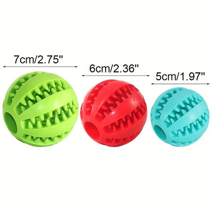 Pink TPR Dog Chew Ball Set – 3-Piece Size Combination (Small, Medium, Large) with Food Hiding Design for Teeth Cleaning and Mental Stimulation in Australia