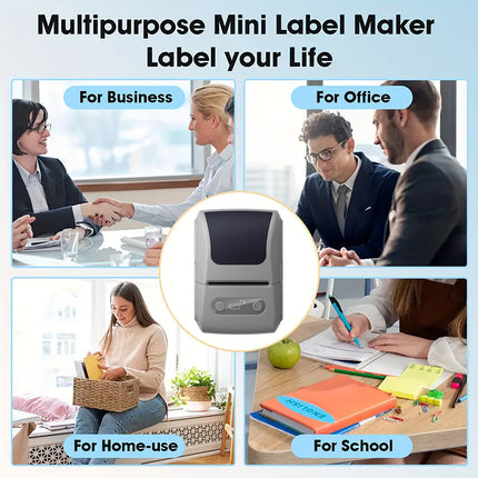 Blue Portable Bluetooth Thermal Label Printer – Compact, Ink-Free Mini Label Maker for Home, Office, and Small Business Use in Australia