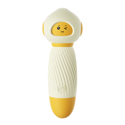 Yellow Powerful Mini Personal Massager Wand 10 Vibration Modes Quiet USB Rechargeable Soft Silicone Waterproof Discreet Body Relaxer