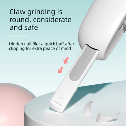 2-PCS Pink Adjustable Pet Nail Clipper with Safety Guard Professional Cat Dog Claw Trimmer with Hidden Nail File and Splash Proof Box
