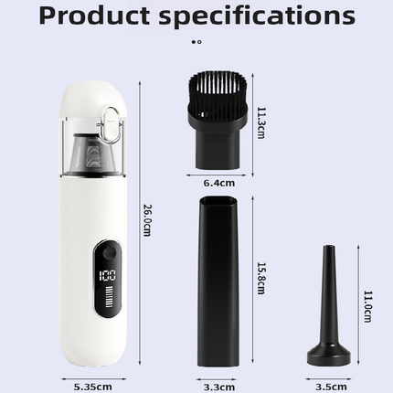 White 2-in-1 Cordless Handheld Car Vacuum Cleaner and Air Blower Powerful Suction Brushless Motor Portable Duster for Home and Auto