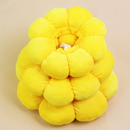3-Pcs Soft Yellow Sunflower Elizabethan Collar Adjustable Pet Cone for Cats and Small Dogs Anti-Bite Recovery Neck Pillow(M)