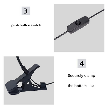 Silver 3W UV LED Gel Nail Curing Lamp Clip On Flexible Gooseneck Light 4 Brightness Levels for Gel Polish and Resin Curing