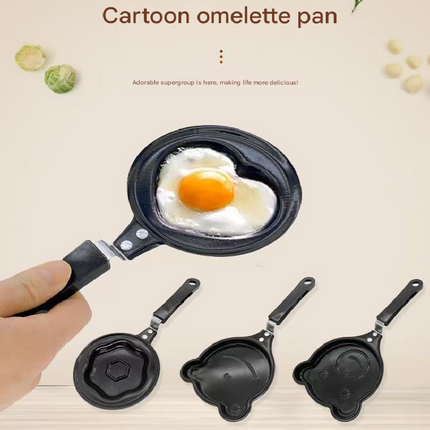 2-PCS Mini Non-Stick Egg Frying Pan Cartoon Shaped Omelette Cooker Mould for Breakfast Pancakes and Creative Cooking(Frog)