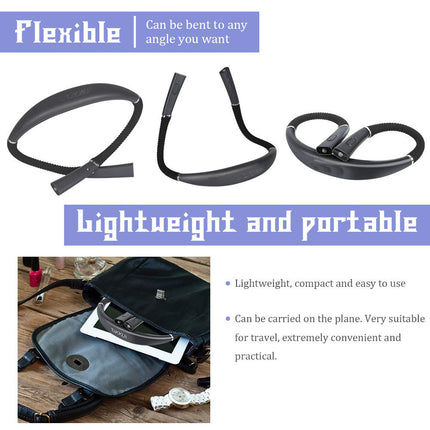 Black Hands-Free USB Rechargeable Neck Reading Light 3 Colour Modes Flexible LED Book Lamp for Night Reading Knitting Repairing