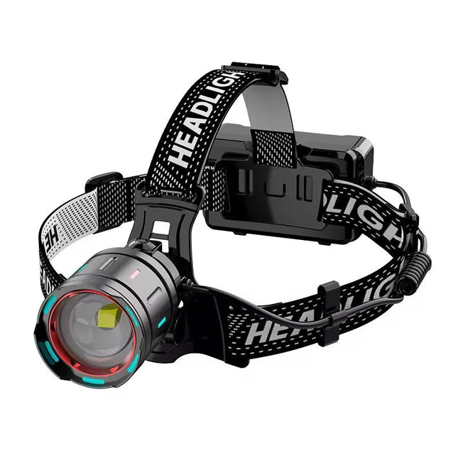 High Power 30W LED Headlamp with White Laser Long Range Zoom Motion Sensor Head Torch for Night Fishing Camping Adventure Australian Outdoor Use(Free with purchase: 6 x 18650 batteries)