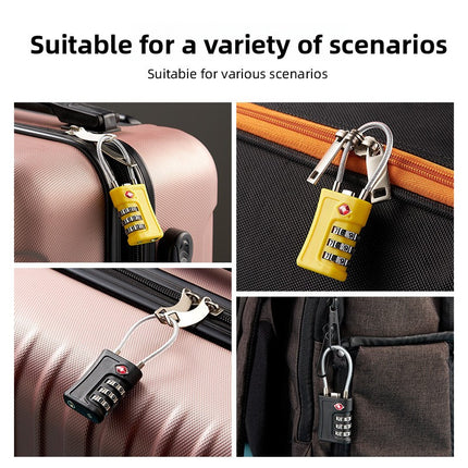 Black TSA Approved Cable Combination Padlock 3-Digit Security Lock for Travel Luggage Suitcase Gym Lockers Durable Steel Wire Australian Travel Essential