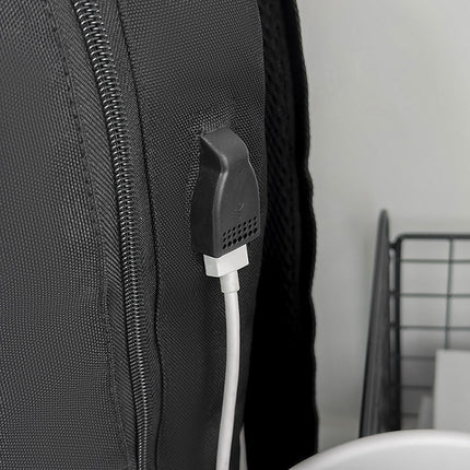 Black Large Capacity Laptop Backpack Water Resistant Travel Daypack with USB Charging Port for University High School Students and Commuters Black
