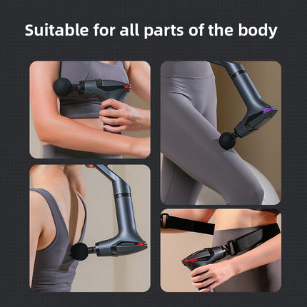 Yellow Professional Massage Gun with Extension Handle and Back Strap 12 Speeds Deep Tissue Muscle Relief for Home Gym and Australian Athletes