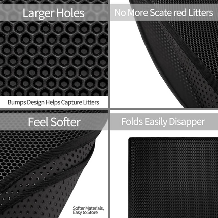 2-PCS Brown Double Layer Cat Litter Mat Honeycomb Design Waterproof EVA Trapping Mat for Litter Box Tracking Control 40x50cm Easy Clean Australian Pet Supplies
