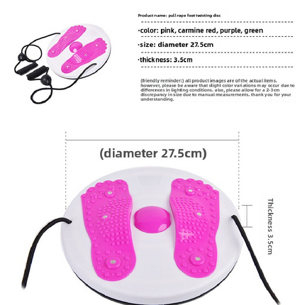 Yellow Magnetic Waist Twisting Disc with Resistance Bands Portable Fitness Board for Home Office Core Training 27.5cm Large Diameter