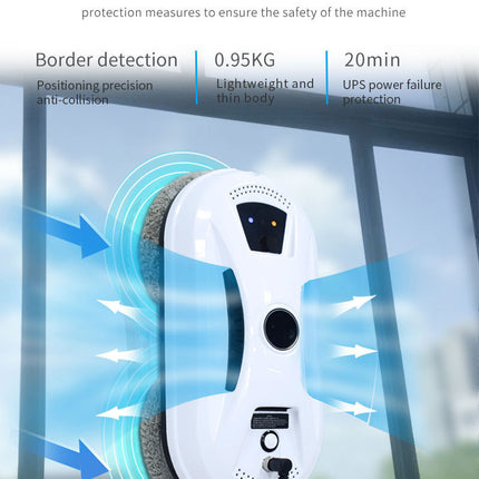 Smart Robot Window Cleaner - Automatic Glass Cleaning Washer with Remote Control - 2800Pa Suction & UPS Safety System - Includes 10 Microfibre Pads