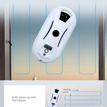Smart Robot Window Cleaner - Automatic Glass Cleaning Washer with Remote Control - 2800Pa Suction & UPS Safety System - Includes 10 Microfibre Pads